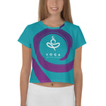 Yoga on the Beach (YOTB) - Teal - All-Over Print Crop Tee, Shirt, YOGA on the Beach - MerchHeaven.com