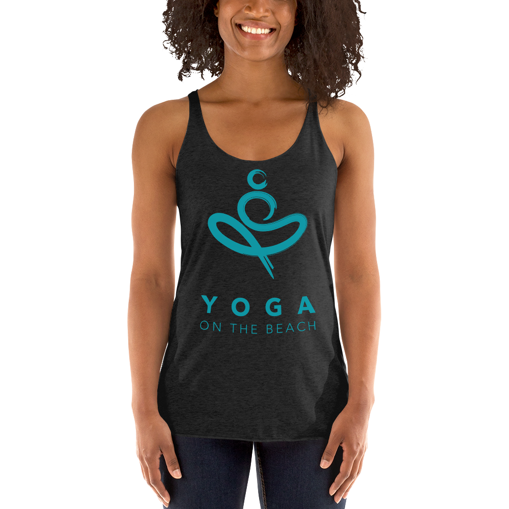 Yoga on the Beach (YOTB) - Women's Racerback Tank (Teal Logo), Shirt, YOGA on the Beach - MerchHeaven.com