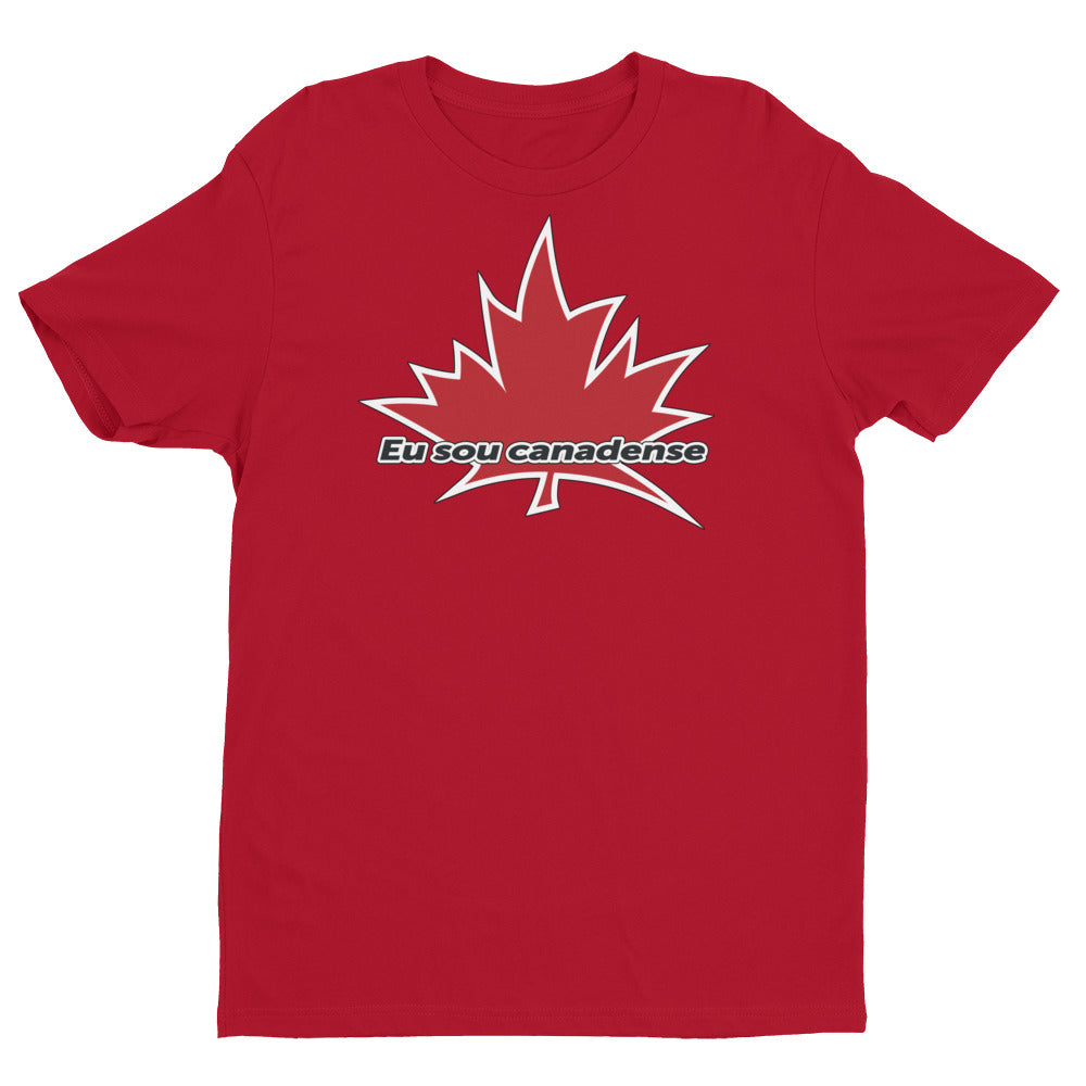 I Am Canadian' 'Eu sou canadense' - Premium Fitted Short Sleeve Crew (Portuguese), Shirt, I Am Canadian - MerchHeaven.com