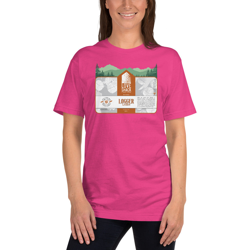 Love Shack Libations - Logger Lager Label with Trees Unisex T-Shirt, Shirt, Love Shack Libations - MerchHeaven.com