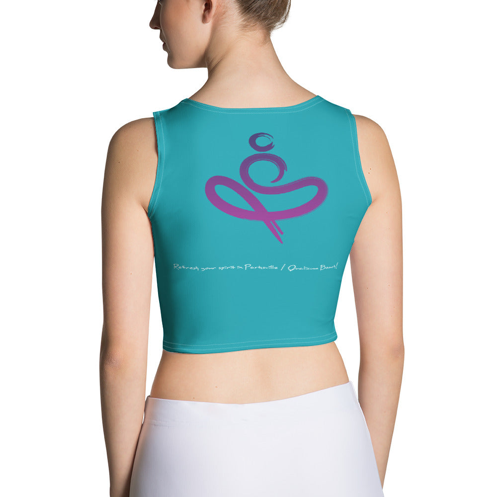 Yoga on the Beach (YOTB) - Teal - Sublimation Cut & Sew Crop Top, Shirt, YOGA on the Beach - MerchHeaven.com