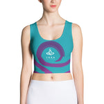 Yoga on the Beach (YOTB) - Teal - Sublimation Cut & Sew Crop Top, Shirt, YOGA on the Beach - MerchHeaven.com