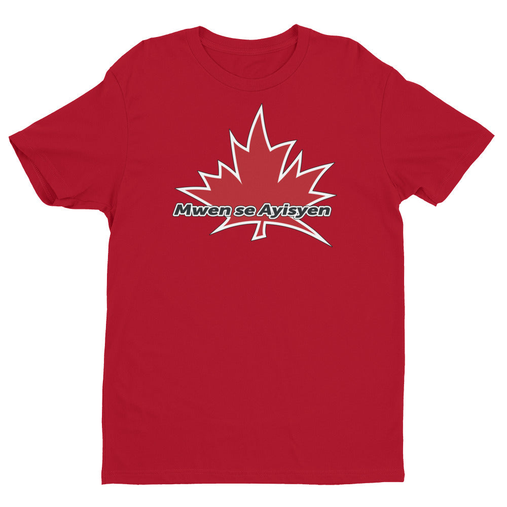 I Am Canadian' 'Mwen se Ayisyen' - Premium Fitted Short Sleeve Crew (Haitian Creole), Shirt, I Am Canadian - MerchHeaven.com