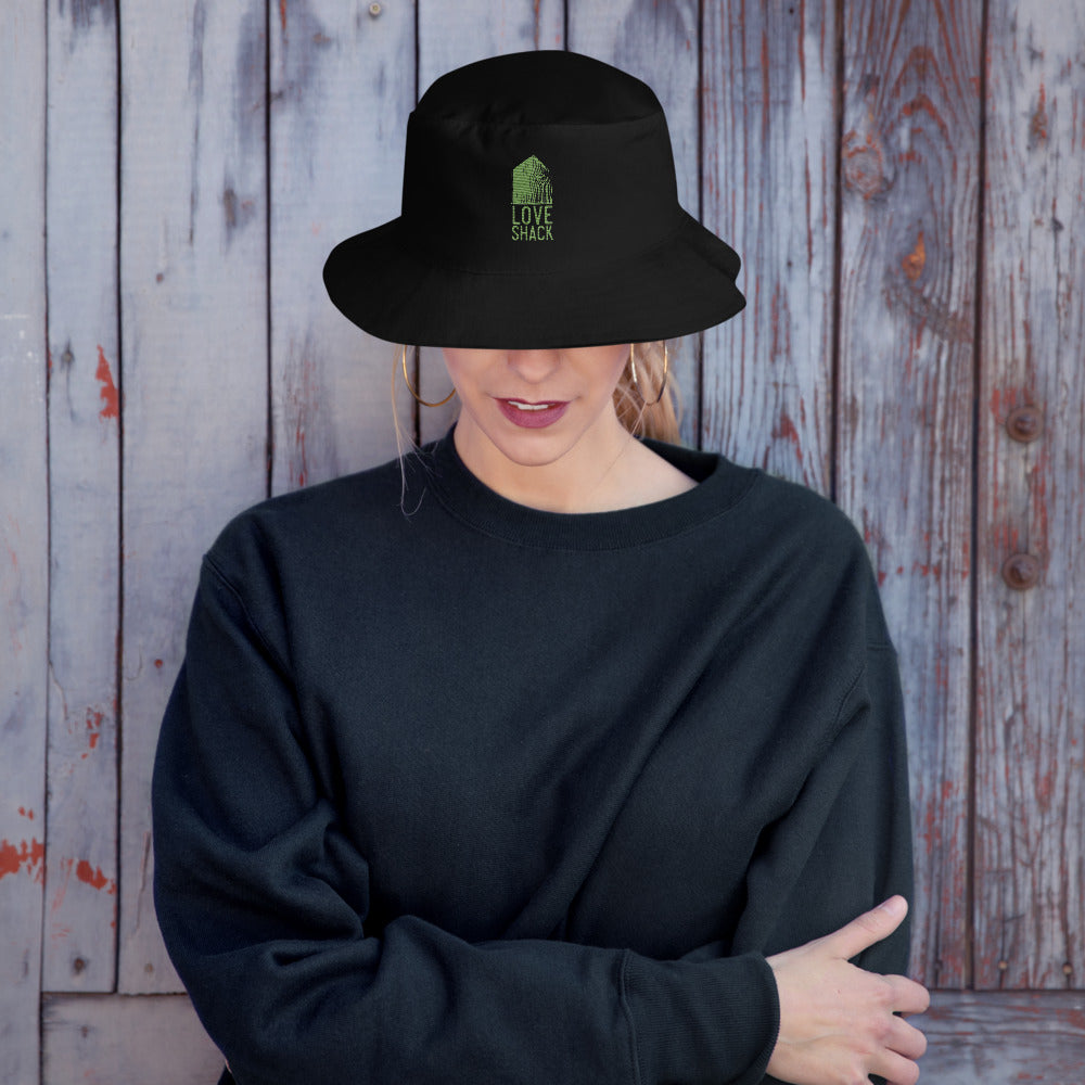 Love Shack Libations - Green Embroidered - Old School Bucket Hat - Fle –  MerchHeaven | Flex Caps