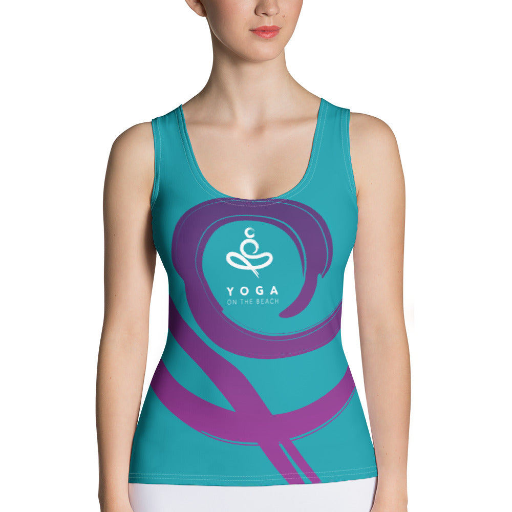 Yoga on the Beach (YOTB) - Teal - Sublimation Cut & Sew Tank Top, Shirt, YOGA on the Beach - MerchHeaven.com