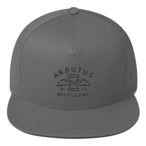 Arbutus Distillery - Black Embroidered - Yupoong 6007 Five-Panel Flat Bill Cap, Hat, Arbutus Distillery - MerchHeaven.com