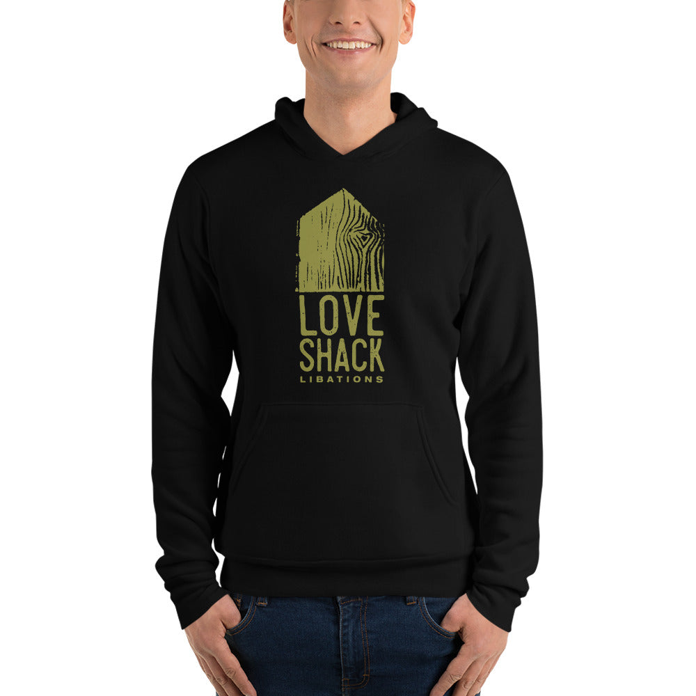 Love Shack Libations - Green Logo (front) - Bella + Canvas 3719 Unisex Fleece Pullover Hoodie, Hoodie, Love Shack Libations - MerchHeaven.com