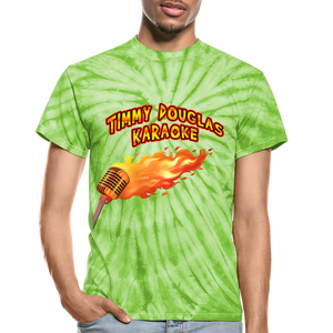 Timmy Douglas Karaoke - Unisex Tie Dye T-Shirt (Various Colours), Unisex Tie Dye T-Shirt | Dyenomite 200CY, Timmy Douglas - MerchHeaven.com