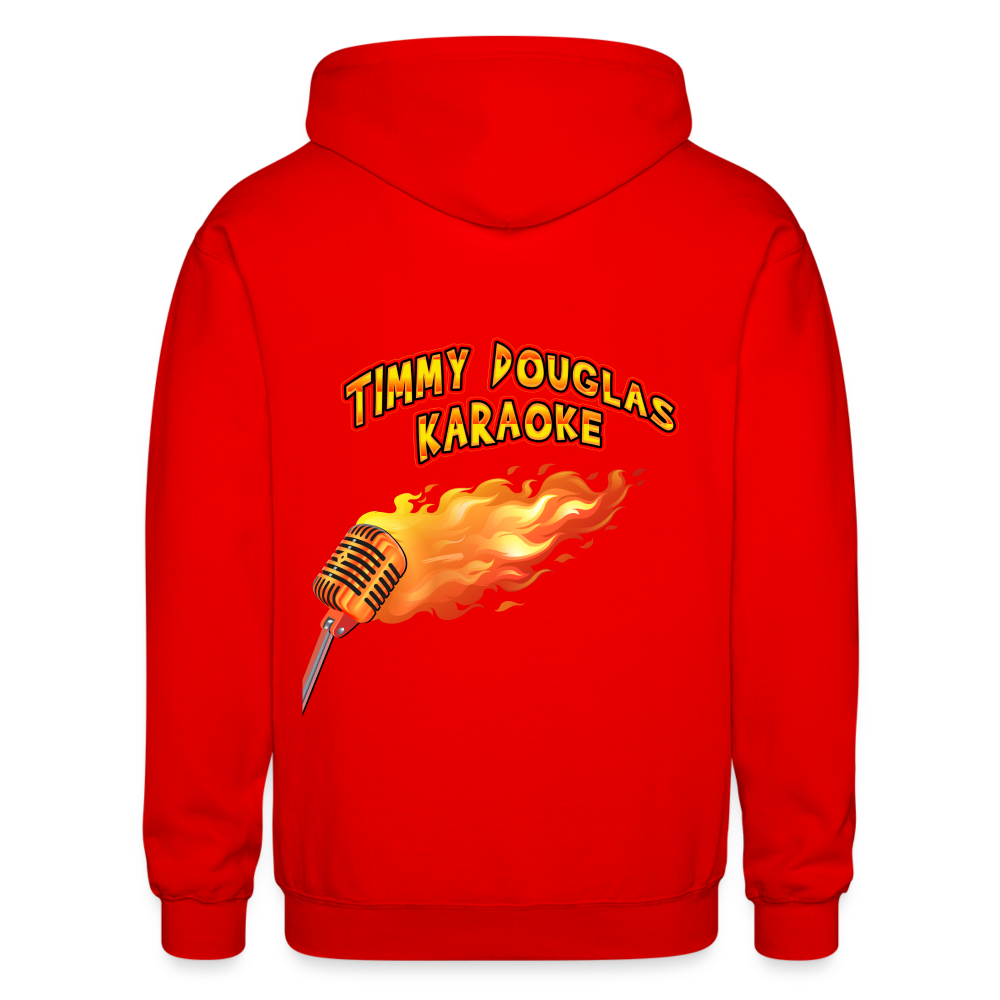 Timmy Douglas Karaoke - Gildan Heavy Blend Adult Zip Hoodie - red